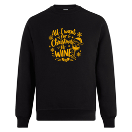 Foute kerst sweater: All I want for Christmas is wine