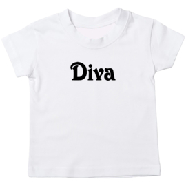 Kinder T-shirt met de opdruk: Diva