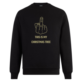 Foute kerst sweater: This is my christmas tree (met middelvinger)