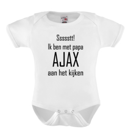 Baby romper: Ssssstt! ik ben met papa Ajax aan het kijken
