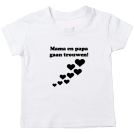 Kinder T-shirt: Mama en papa gaan trouwen