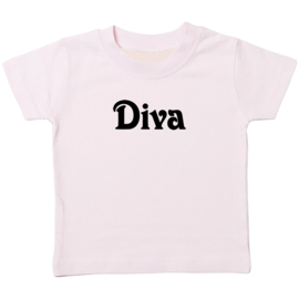 Kinder T-shirt met de opdruk: Diva