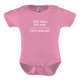 Baby romper: 50% mama 50% papa 100% gods plan