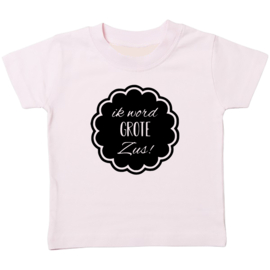 Kinder T-shirt: Ik word grote zus (wolk)