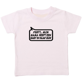 Kinder T-shirt: Psstt... mijn mama heeft een baby in haar buik