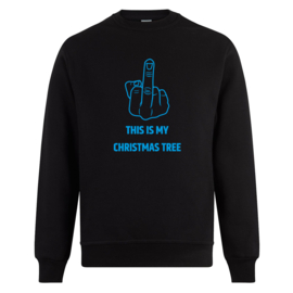Foute kerst sweater: This is my christmas tree (met middelvinger)