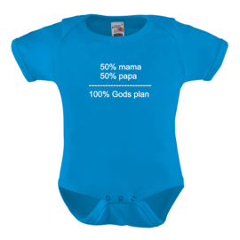 Baby romper: 50% mama 50% papa 100% gods plan