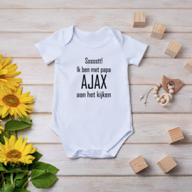 Baby romper: Ssssstt! ik ben met papa Ajax aan het kijken