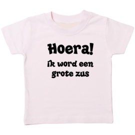 Kinder T-shirt: Hoera! ik word een grote zus