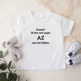 Kinder T-shirt: Ssssstt ik ben met papa AZ aan het kijken
