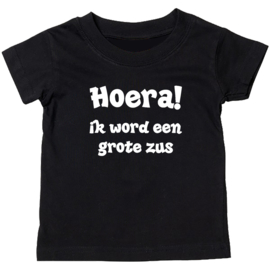 Kinder T-shirt: Hoera! ik word een grote zus