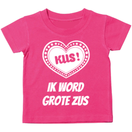 Kinder T-shirt: Kus! Ik word grote zus