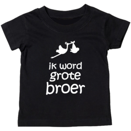 Kinder T-shirt: Ik word grote broer (ooievaar)