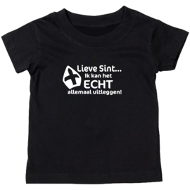 Kinder T-shirt: Lieve Sint ik kan het echt allemaal uitleggen