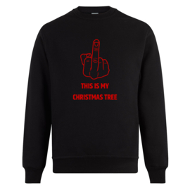 Foute kerst sweater: This is my christmas tree (met middelvinger)
