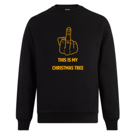 Foute kerst sweater: This is my christmas tree (met middelvinger)