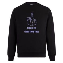 Foute kerst sweater: This is my christmas tree (met middelvinger)