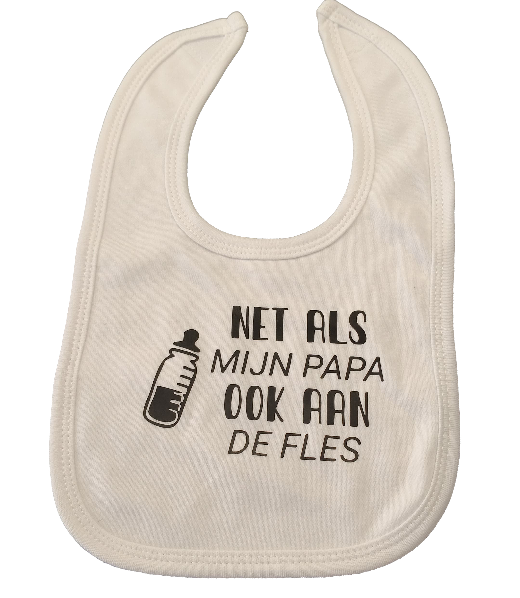 Baby slabbetje: Net als mijn papa ook aan de fles