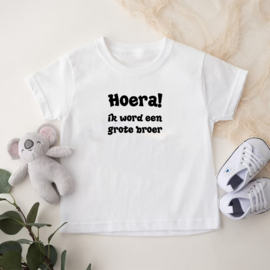 Kinder T-shirt: Hoera! ik word een grote broer