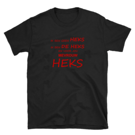 Volwassen T-shirt: Ik ben geen heks ik ben de heks en voor jou mevrouw heks