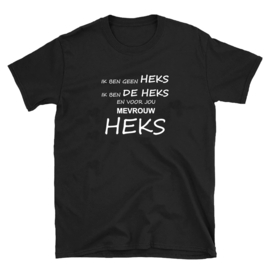 Volwassen T-shirt: Ik ben geen heks ik ben de heks en voor jou mevrouw heks