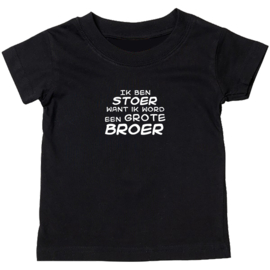 Kinder T-shirt: Ik ben stoer want ik word een grote broer