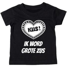 Kinder T-shirt: Kus! Ik word grote zus