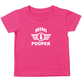 Kinder T-shirt met de opdruk: Mini pooper (baby)