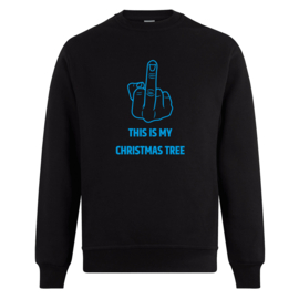 Foute kerst sweater: This is my christmas tree (met middelvinger)