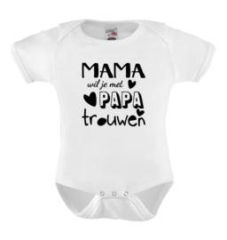 Baby romper: Mama wil je met papa trouwen?