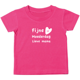 Kinder T-shirt: Fijne 1e moederdag lieve mama