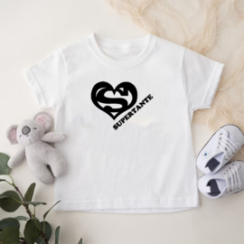 Kinder T-shirt met de opdruk: Super tante logo