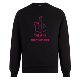 Foute kerst sweater: This is my christmas tree (met middelvinger)