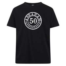 Volwassen T-shirt: Abraham 50 jaar stempel