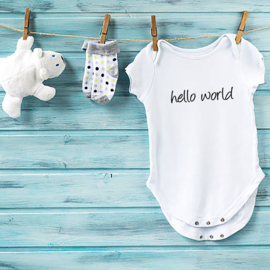 Baby romper: Hello world