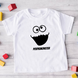 Kinder T-shirt met de opdruk: Poopie monster
