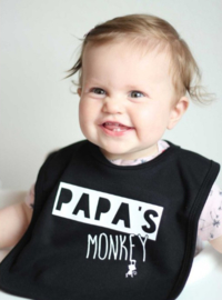 Baby slabbetje: Papa's monkey zwart