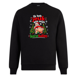 Foute kerst sweater: Ik heb jeuk aan mijn kerstballen kleur