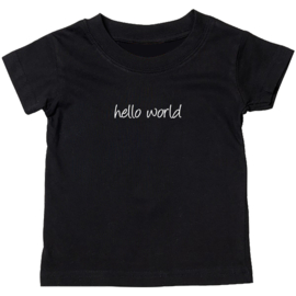 Kinder T-shirt met de opdruk: Hello world