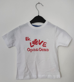 Kinder T-shirt: Ik love opa & oma | mt 92