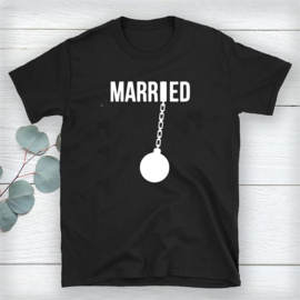 Volwassen T-shirt: Married met sloopkogel