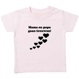 Kinder T-shirt: Mama en papa gaan trouwen