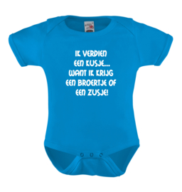 Baby romper: Ik verdien een kusje... want ik krijg een broertje of zusje!