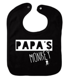 Baby slabbetje: Papa's monkey zwart