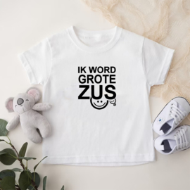 Kinder T-shirt: Ik word grote zus (gezichtje)