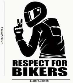 Autosticker: Respect for bikers (zwart)