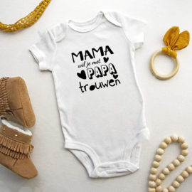 Baby romper: Mama wil je met papa trouwen?