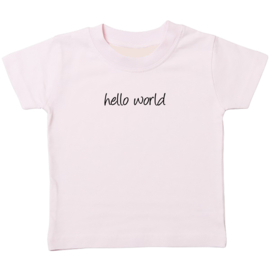 Kinder T-shirt met de opdruk: Hello world