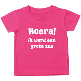 Kinder T-shirt: Hoera! ik word een grote zus