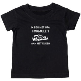 Kinder T-shirt: Ik ben met opa Formule 1 aan het kijken